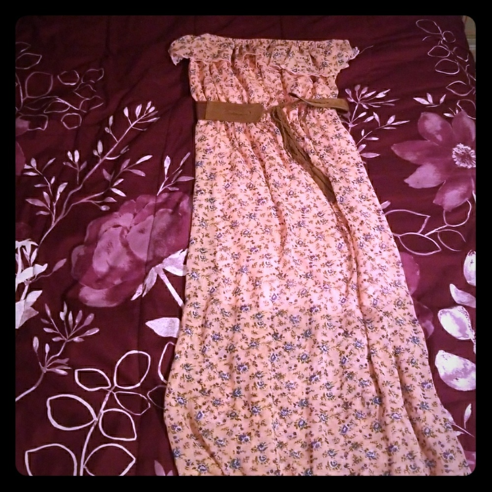 Pink floral sun dress
